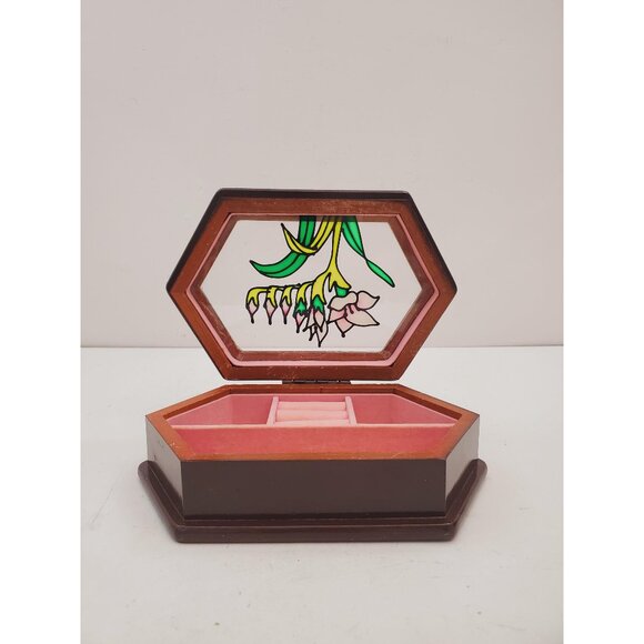 Vintage Gunther Mele 1970's wooden jewelry box. Jewellery . Vintage wooden - Picture 1 of 10